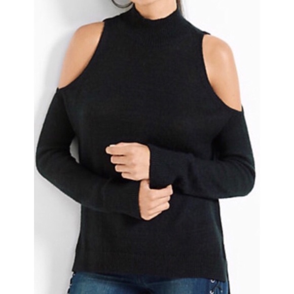 Express Mock Neck Cold Shoulder Sweater 